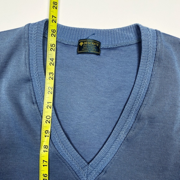 Light Blue * Men’s Descente Vintage Golf Collection V-Neck Vest - Sz L - Picture 3 of 4
